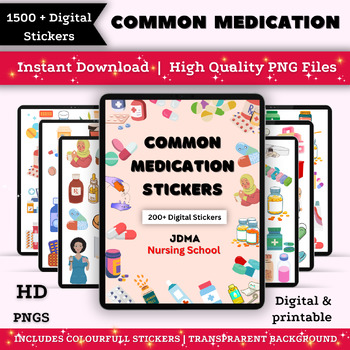 Preview of Common Medication Stickers | Medication Administration | Digital Nurse Bundle