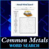 Common Metal Elements Word Search Puzzle