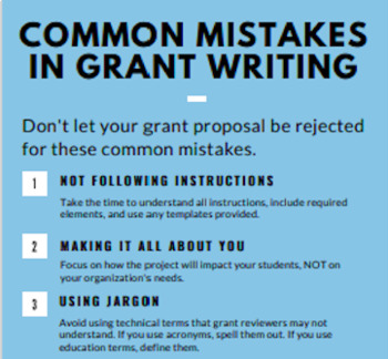Preview of Common Mistakes in Grant Writing
