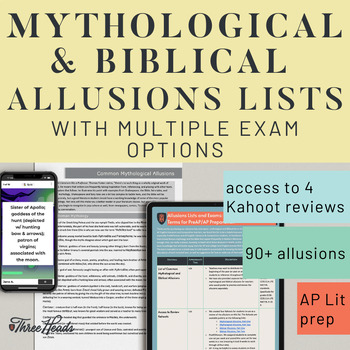 Preview of Allusions List & Exams: Mythological & Biblical Terms for PreAP/AP Preparation