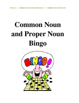 Preview of Common Noun and Proper Noun Bingo