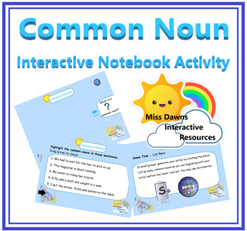 Preview of Interactive Common Nouns Activity for IWB