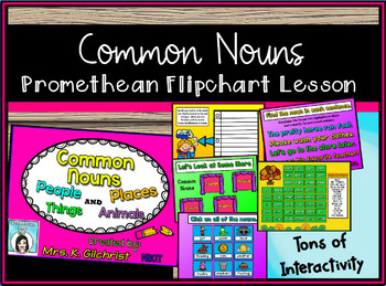 Preview of Common Nouns Promethean ActivInspire Flipchart Lesson