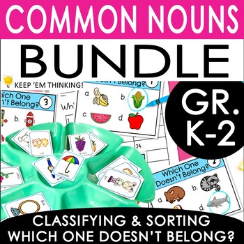Preview of Common Nouns Vocabulary Fun Bundle - Sorting, Classifying Games & Activities