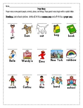common nouns and proper nouns worksheets by sailing