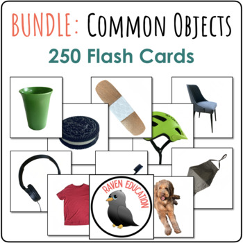 Preview of Common Object Flashcard BUNDLE (REAL IMAGES isolated on white backgrounds)