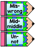 Common Prefix and Suffix Definition Mini Signs