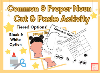 Preview of Common & Proper Noun Language Arts Cut & Paste Sort Craft Activity 