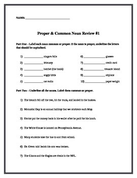common proper noun worksheets by meet me in the middle tpt