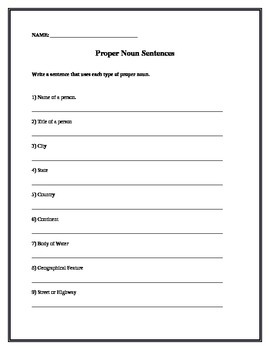 Common & Proper Noun Worksheets by Meet Me in the Middle | Teachers Pay