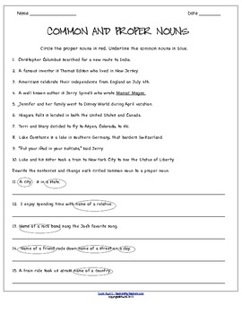 common proper nouns worksheets by ruth s teachers pay teachers