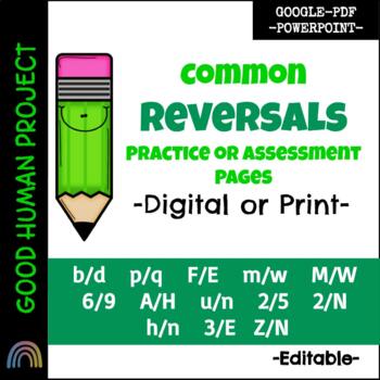 Preview of Common Reversal Practice & Assessment Pages- Digital or Print | Editable