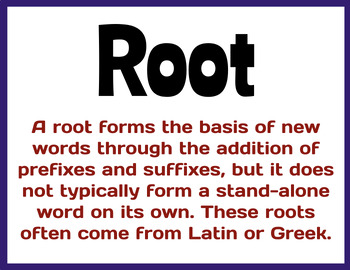 Preview of Common Root Words (Bulletin Board, Flashcards & Handout)