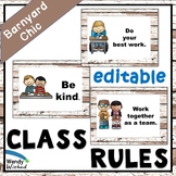 Farmhouse Classroom Decor Rules Editable
