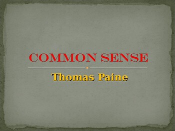 Preview of "Common Sense" by Thomas Paine