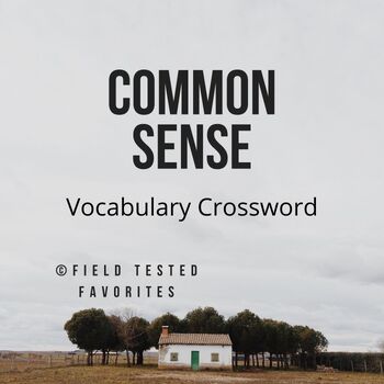 Common Sense vocabulary crossword by Field Tested Favorites TPT