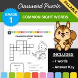 Common Sight Words Crossword Puzzle #7 (1st Grade)