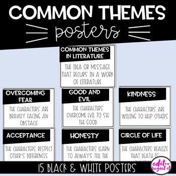 Common Themes in Literature | Posters | Student Reference Guide | TPT