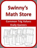 Common Trig Values Quizzes