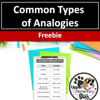 Preview of Common Types of Analogies Reference Sheet FREEBIE