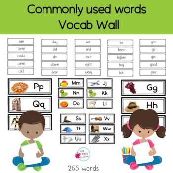 Preview of Common Vocab Word Wall Display