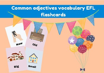 Preview of Common adjectives vocabulary EFL flashcards