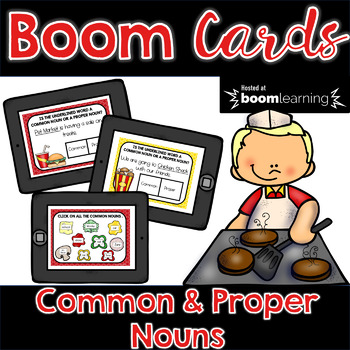 Preview of Common and Proper Noun BOOM Cards | Distance Learning