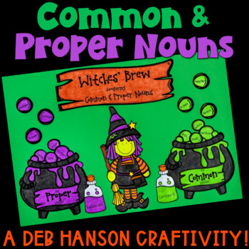 Preview of Common and Proper Nouns Activity: Halloween Worksheet and Craftivity