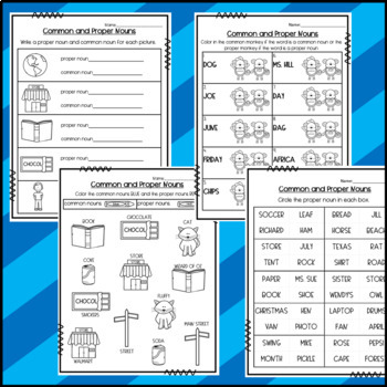 common and proper noun worksheets by designed by danielle tpt