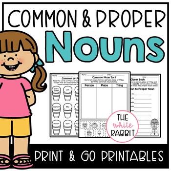 Common and Proper Noun Worksheets by The White Rabbit | TPT