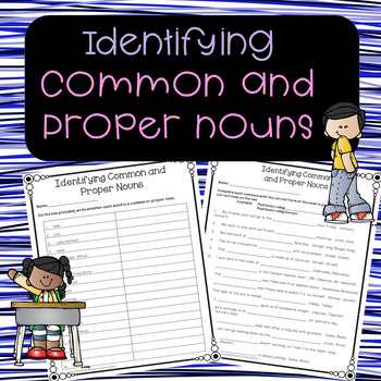 Preview of Identify Common and Proper Nouns - No Prep