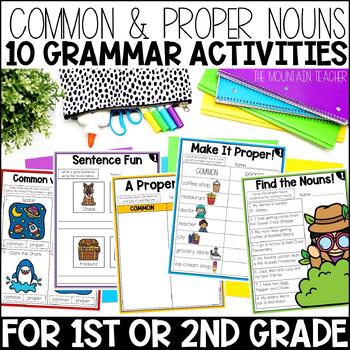 Preview of Common and Proper Nouns Activities, Grammar Worksheets, Sorts and Anchor Charts