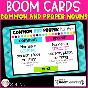 Preview of Common and Proper Nouns | BOOM Cards | Digital Task Cards