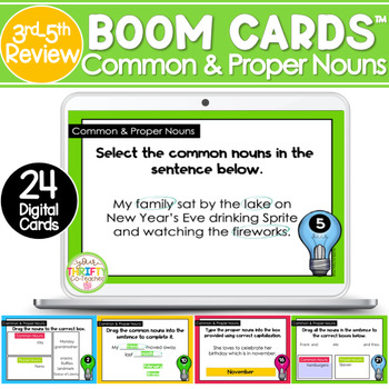 Preview of Common and Proper Nouns | Boom Cards | Digital Task Cards