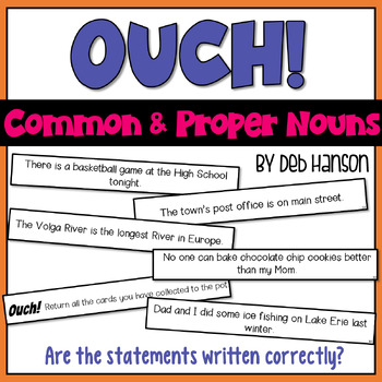 Preview of Common and Proper Nouns Game for a Small Group Activity: OUCH