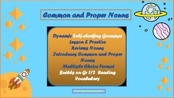 Preview of Common and Proper Nouns: Gr 1/2/3 Multiple Choice Self-checking practice