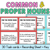 Common and Proper Nouns Grammar Activity Task Cards 1st 2nd Grade