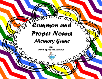 Preview of Common and Proper Nouns Memory Game