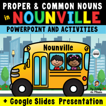 Preview of Common and Proper Nouns PowerPoint, Google Slides and Printables