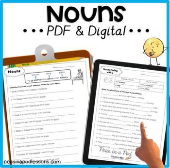 Preview of Common and Proper Nouns Singular and Plural Worksheets Nouns