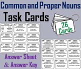 Common and Proper Nouns Task Cards Activity