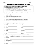 Common and Proper Nouns - Worksheet & Answer Key