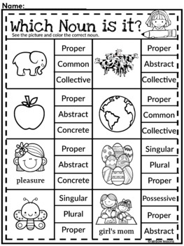 Common and Proper Nouns Worksheets | Singular and Plural Nouns Worksheets