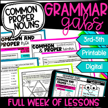 Preview of Common and Proper Nouns Worksheets and Activities - Printable and Digital