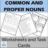 Common and Proper Nouns Worksheets and Task Cards