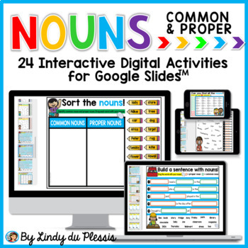 Preview of Common and Proper Nouns for Google Slides Distance Learning Digital Activities