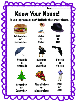 Common and Proper Nouns worksheet bundle by For the Love | TpT