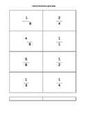 Common core fraction concentration game-for first grade