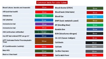 Preview of Common tests for color tubes - Exam Preparation Play on Zoom with Class