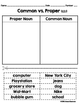 common vs proper nouns freebie by crimson classroom tpt